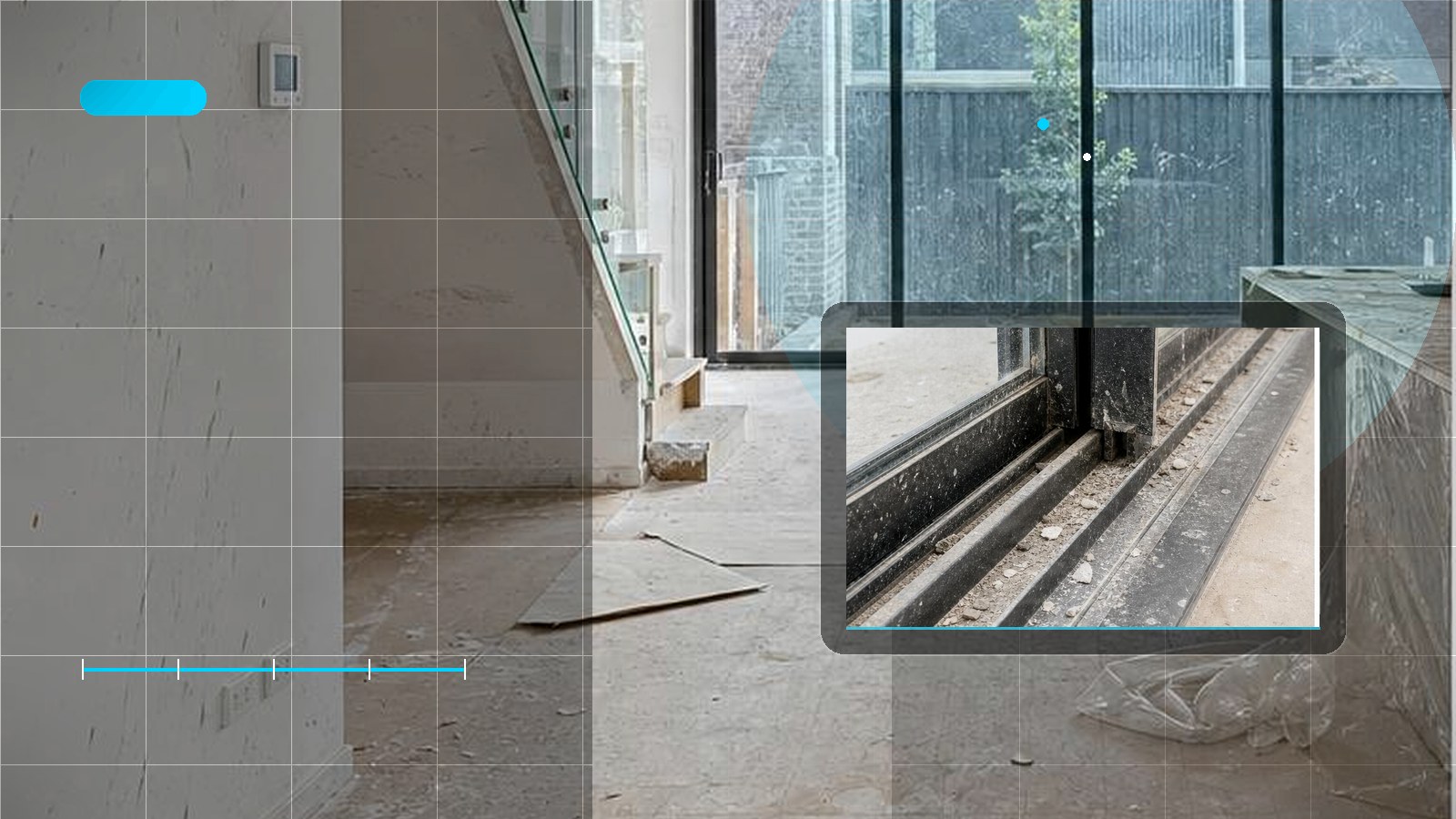 Hyper-realistic construction cleaning hero image for Construction Dust Removal Sydney