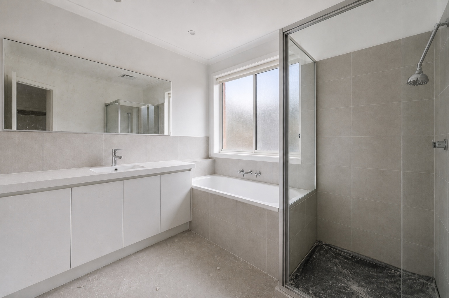 Bathroom before the Burwood home handover clean