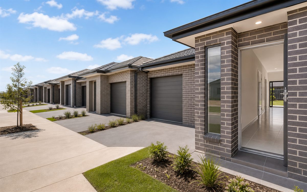 Modern suburban Leppington estate handover sequence