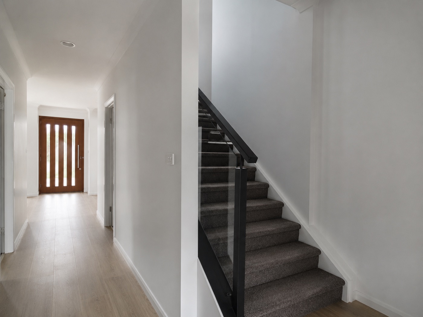 Hallway and stairs after the Parramatta handover clean