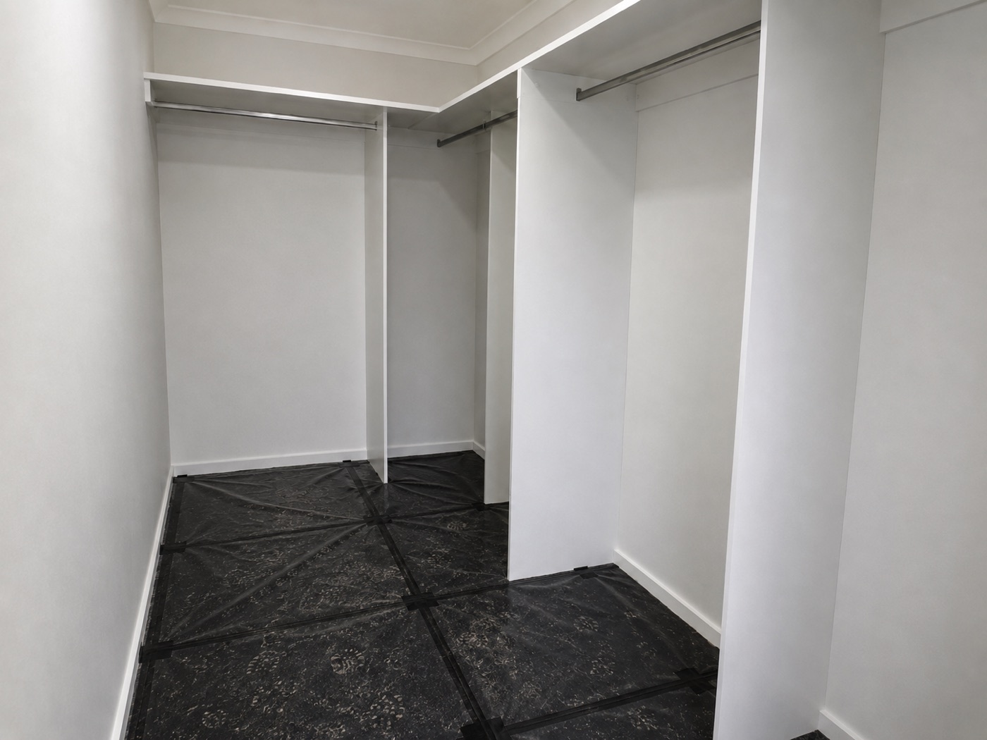 Walk-in wardrobe before the Parramatta handover clean