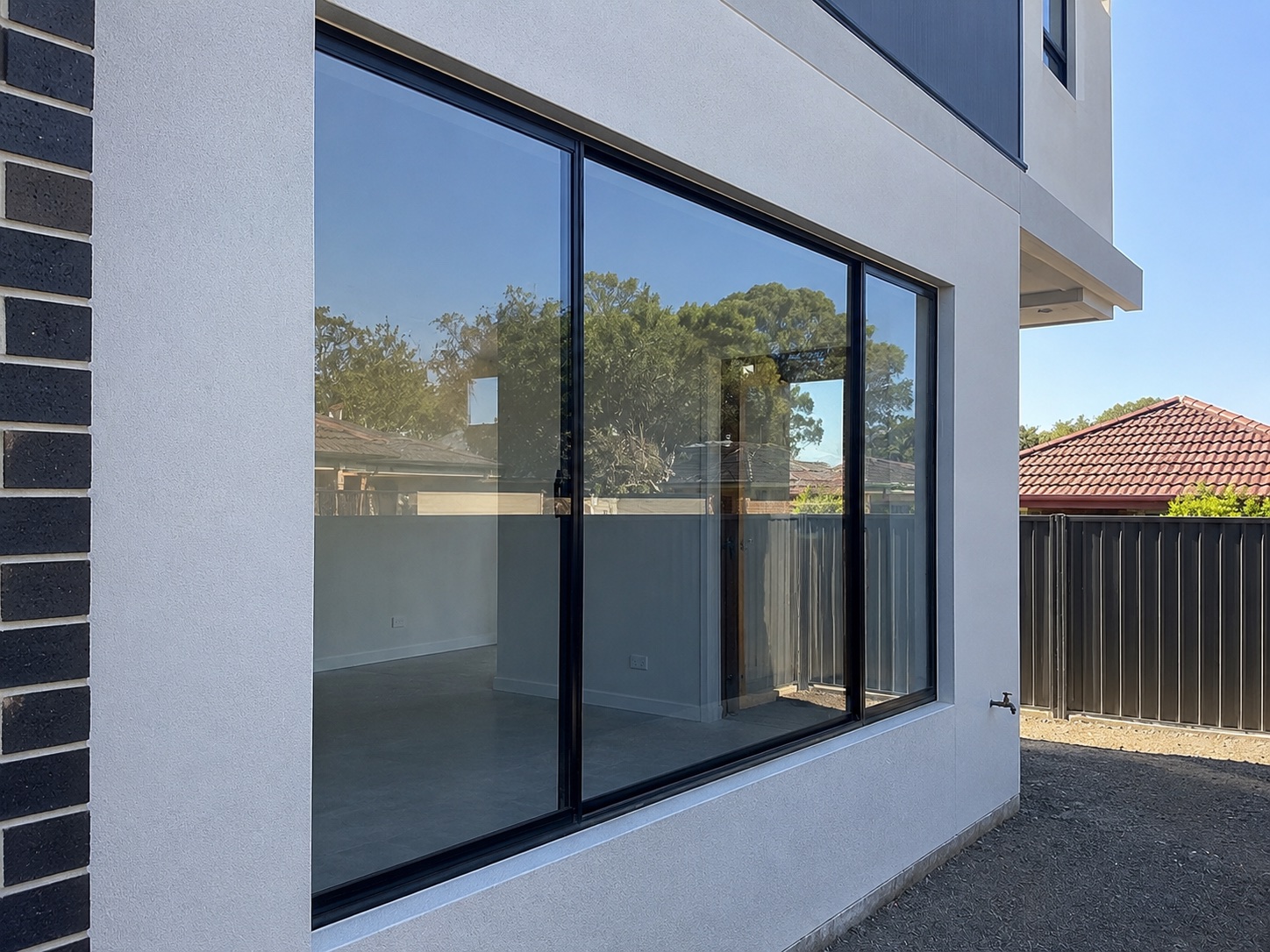 Clean exterior windows on a completed Sydney new home