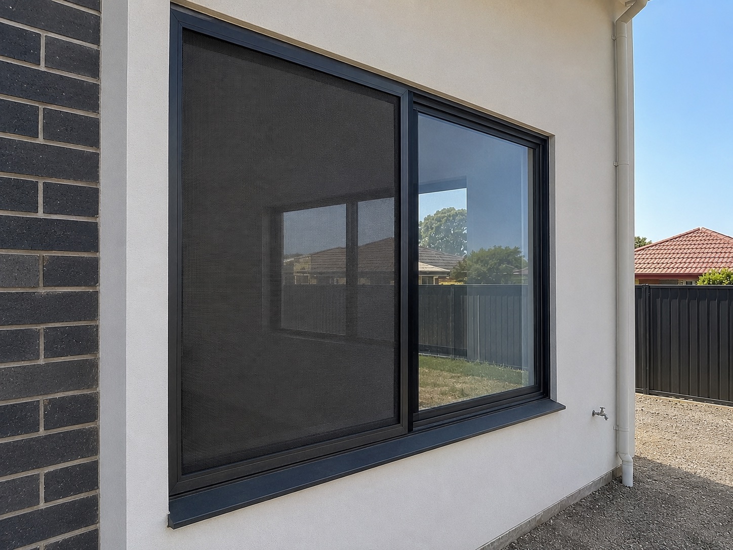 Clean external window screen and frame after a Sydney builders clean